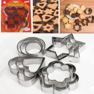 12-Piece Stainless Steel Cookie Cutter Set – 4 Assorted Shapes for Baking, Pastry, and Crafts