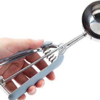 Premium Stainless Steel Ice Cream Scoop – Heavy Duty Metal Scooper Spoon, Dishwasher Safe, Ergonomic Handle for Frozen Yogurt, Gelato, Sundaes & More – Medium, Silver