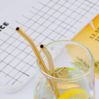 6-Piece Reusable Stainless Steel Straw Spoons with Cleaning Brush – Eco-Friendly