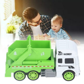 Toy Garbage Truck – Green Recycling Sanitation Vehicle with Real Sliding Action | Inertial Plastic Dumper Truck for Kids to Learn Waste Classification and Environmental Awareness