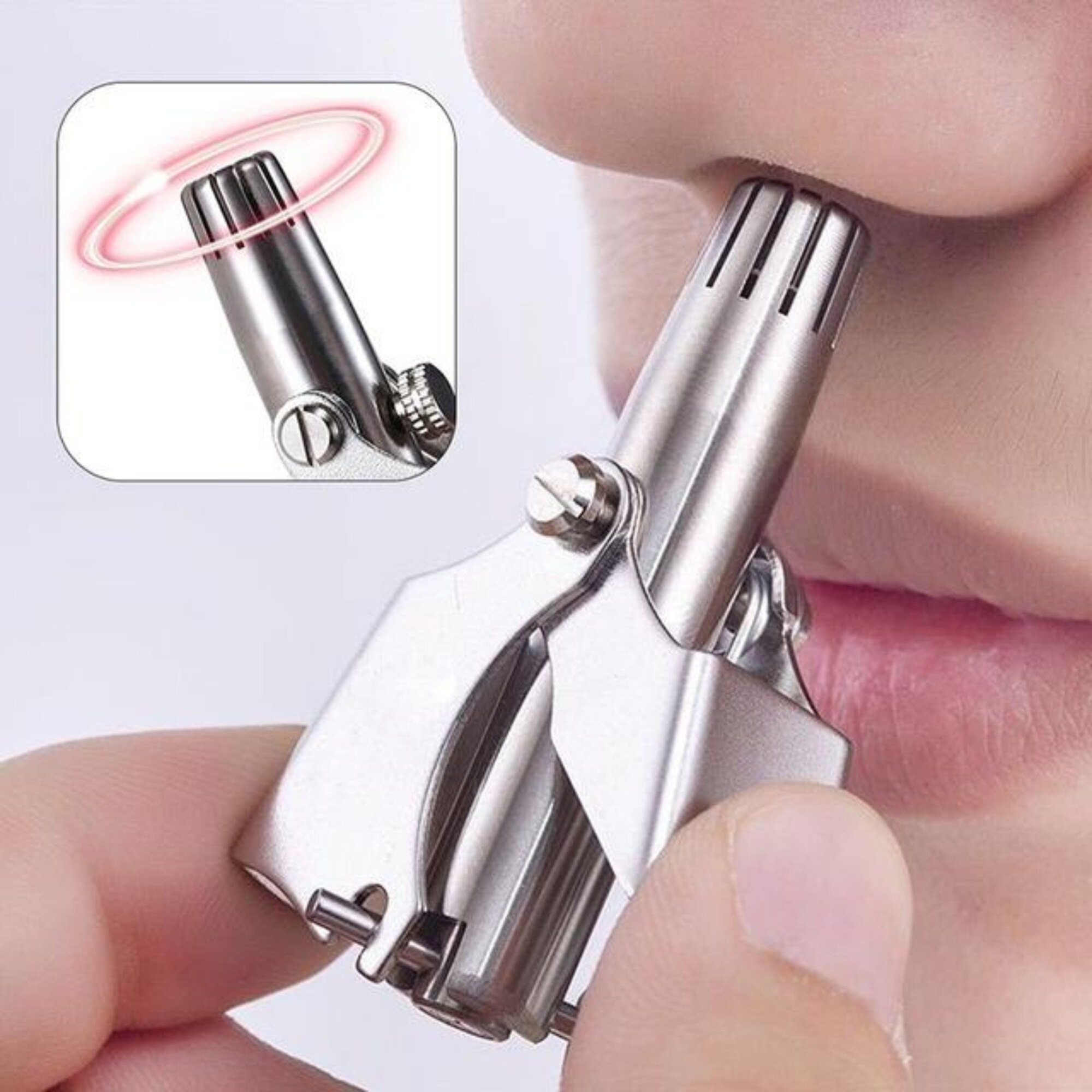 Mini Portable Stainless Steel Nose Hair Trimmer Manual Grooming Tool Safe And Durable For Easy And Comfortable Use - Image 3