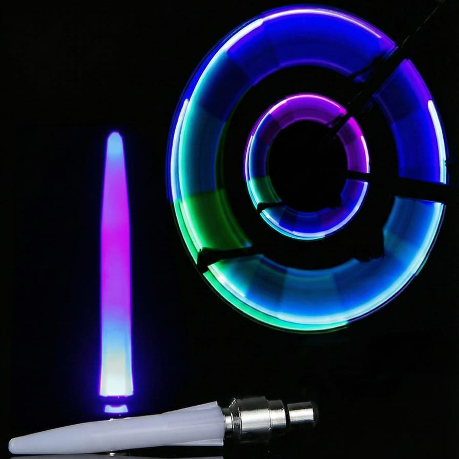Pack Of Two Pieces Led Wheel Reflectors Wheel Valve Light For Bike Tyres Car Tyre Bicycle Tyre Multicolor Providing Bright Illumination - Image 2