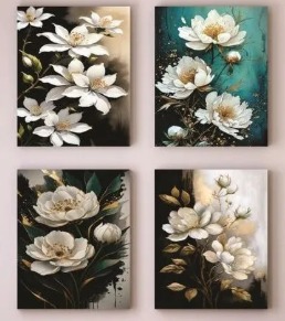 Set Of 4 Wall Art Wooden Phototile Frames For Wall Decor Providing Beautiful Designs