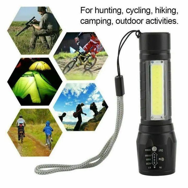 Green Box Zoomable Rechargeable Flashlight Durable Design Adjustable Focus Bright Light Easy Charging For Indoor And Outdoor Use (Random Color) - Image 3