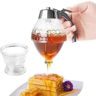 Honey Dispenser 200ML | No-Drip Syrup Pot & Juice Storage Jar | Easy-Pour Bee Design Container for Honey, Maple Syrup, Sauces & Kitchen Use