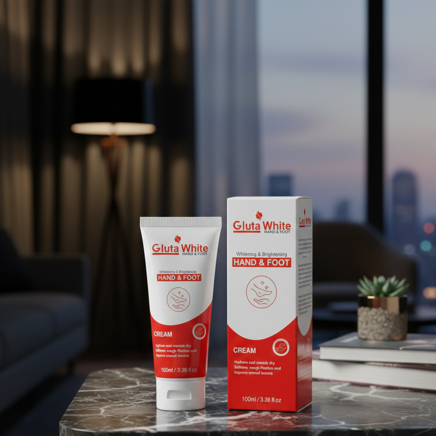 Gluta White Hand And Foot Whitening And Brightening Cream Providing Skin Lightening Glow Care - 100ML