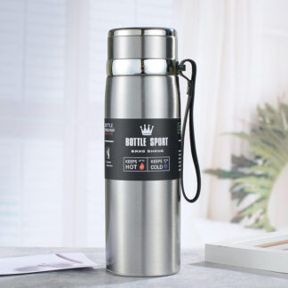 Vacuum Insulated Stainless Steel Sports Bottle with Integrated Carry Strap and Leak-Proof Lid ( RANDOM COLOUR )
