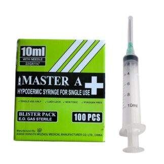 Master A+ Hypodermic Syringe – Precision, Safety & Comfort for Medical Professionals, Designed for Accurate Dosage, Smooth Injection & Reliable Performance (Pack of 100)