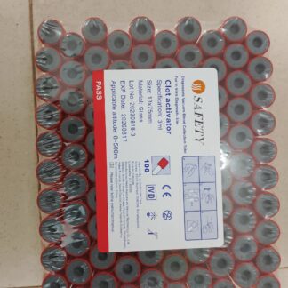 SAFETY Clot Activator Vacuum Blood Collection Tubes (Glass, 3ml, 13x75mm) - Pack of 100