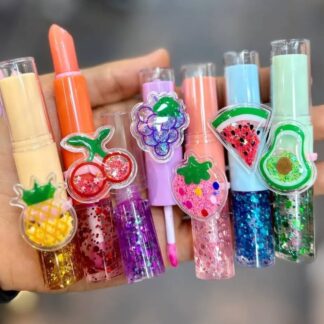 2 In 1 Flavored Fruit Lip Balm Plus Lip Oil Providing Nourishing Care Smooth Application  Everyday Lip Care Support - Multicolor