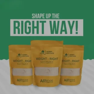 Weight-Right Natural Mass Gainer by Herbal Heritage | Herbal Formula for Healthy Weight Gain (80g)