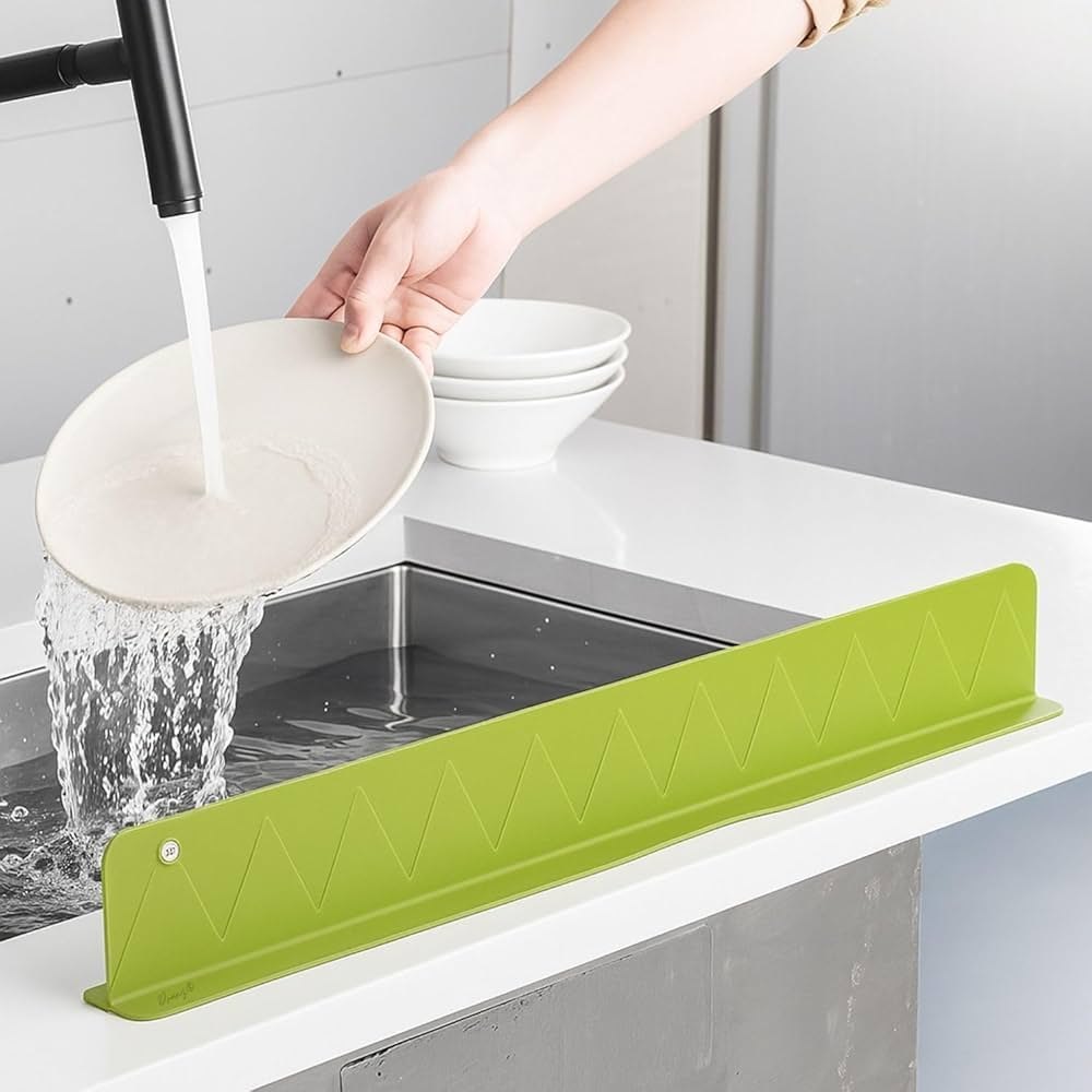 Silicon Sink Splash Guard With Suction Cups / 14Inch Strong Suction Kitchen Sink Water Splash Guard - Image 2