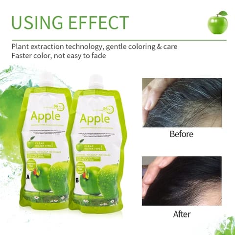 Apple Hair Color Cream Gentle Formula Provides Rich Color Smooth Application Long Lasting Shine Nourishes Hair - 1000ML - Image 3