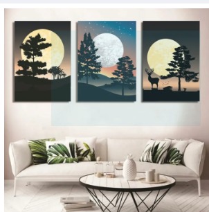 Set of 3 Wall Art Wooden Phototile Frames for Wall Decor