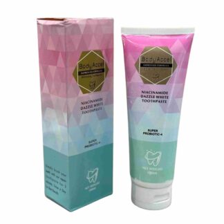 Body Accel Niacinamide Whitening Toothpaste 100ml – Advanced Stain Removal with Probiotics for Bright Smile & Fresh Breath