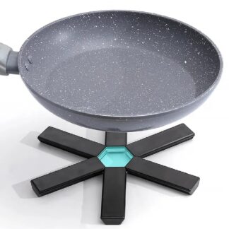 Premium Folding Silicone Pot Mat – Heat-Resistant, Non-Slip Expandable Trivet for Kitchens & Restaurants (Black)