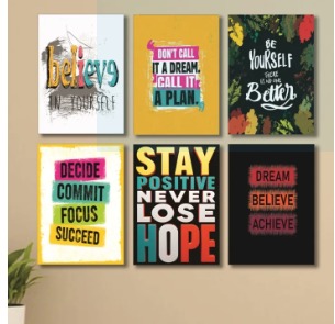 Set Of 6 Wall Art Wooden Phototile Frames For Wall Decor Providing Beautiful Designs Everyday Interior Decoration Support