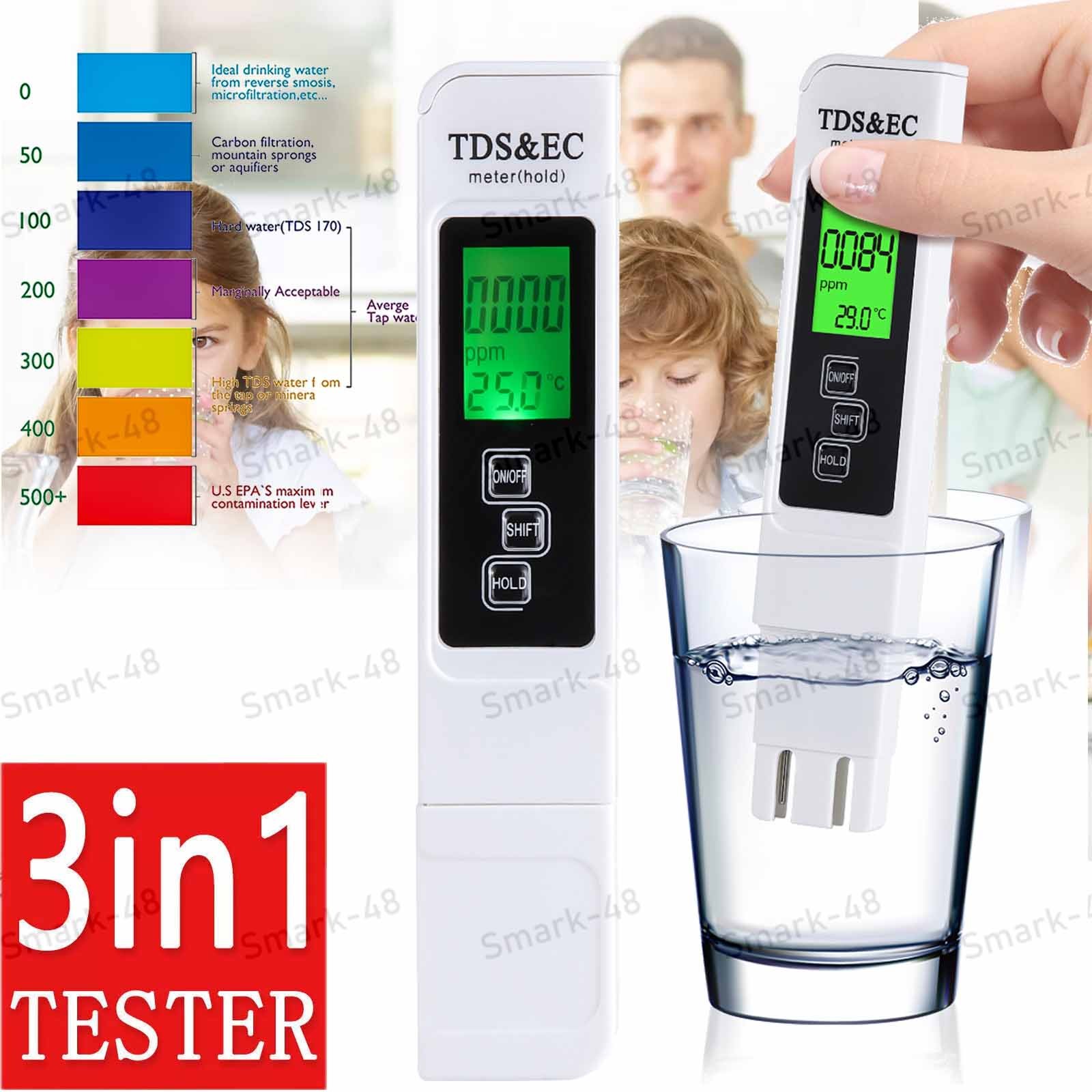 3 In 1 Professional Water Quality Test Pen TDS EC Meter And Temperature Tester With Accurate Measurement And Durable ABS Material - Image 4