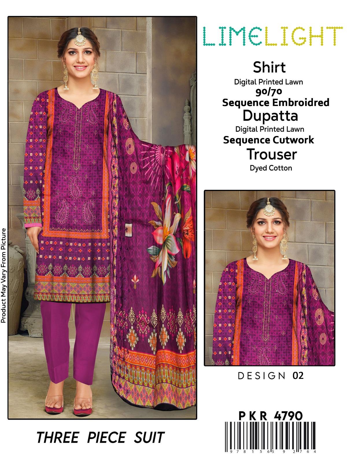 Lime Light Lawn Embroidered 3‑Piece Set | Digital Print Shirt, Dyed Trouser & Cutwork Dupatta - Image 6
