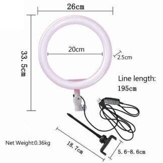 Professional 10-inch LED Ring Fill Light with Universal Phone Holder & Dimmable Lighting Modes