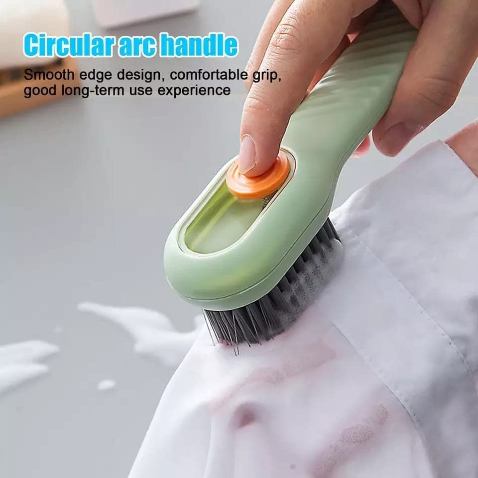 Multifunctional Shoe Brush with Liquid Box, Household Soft Fur Liquid Cleaning Shoe Brush, Long Handle Shoe Brush Press Type Automatic Liquid Shoe Brush - Image 3