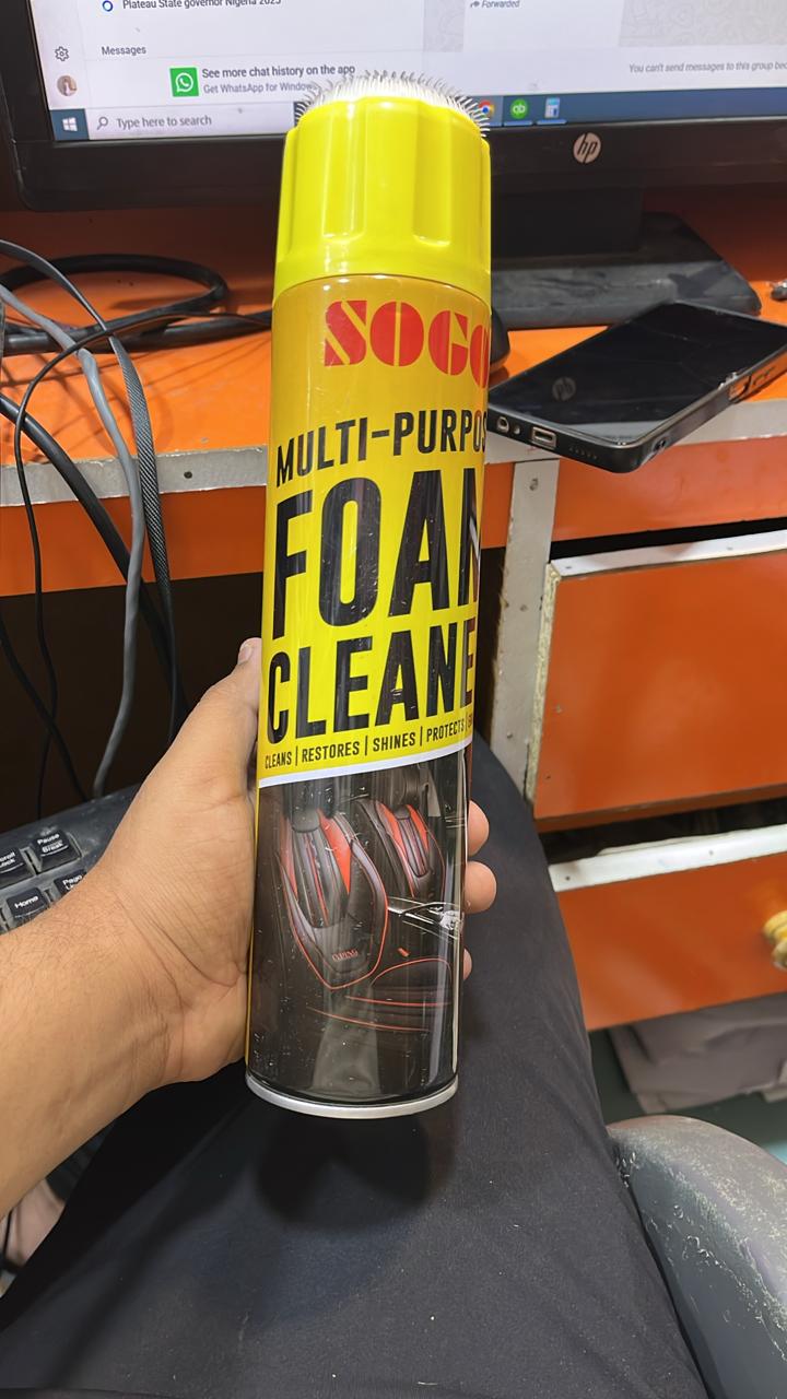 Sogo Multi-Purpose Foam Cleaner (650ml) – High-Performance Deep Cleaning Agent for Automotive Interiors, Home Upholstery, and Multi-Surface Care - Image 4