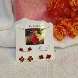 Earrings And Necklace Pack 4 Set Stylish Jewelry Collection Elegant Design Durable Quality Comfortable Wear Suitable For Daily And Occasion Use