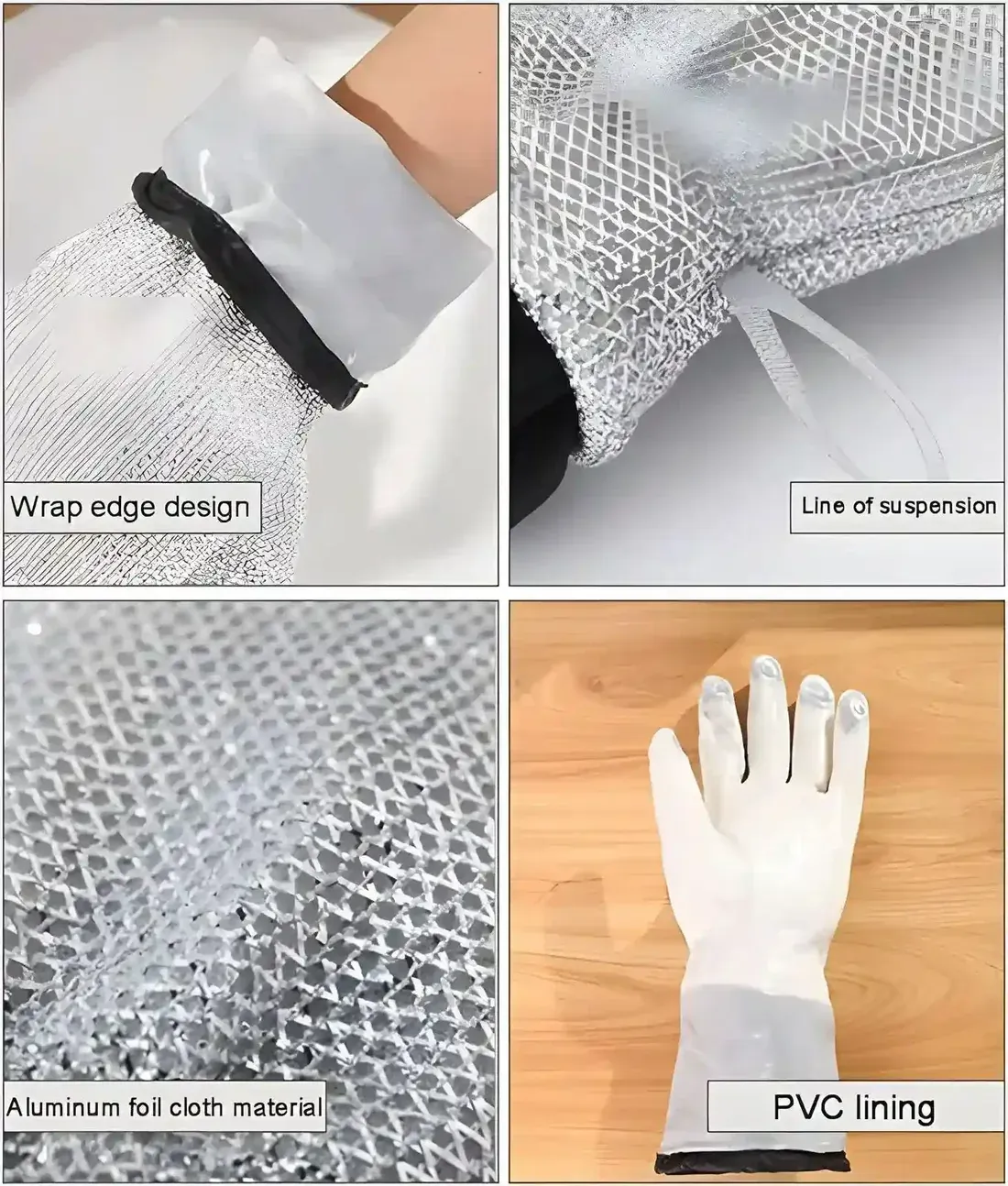 Heavy-Duty Wire Scrubber Dishwashing Mitts – Heat Resistant Steel Wire Cleaning Gloves for Pots, Pans, Grills, and Kitchen Tasks - Image 4