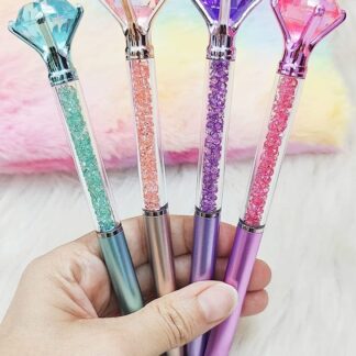 Diamond Ballpoint Pens Elegant Design Smooth Writing Comfortable Grip Durable Build Perfect For Office School And Daily Use (Random Color)