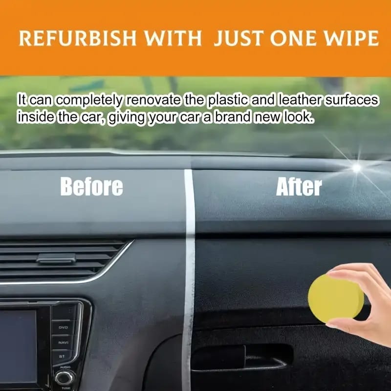 Qifenghe Professional 200g Car Interior Plastic Renovation Wax – Premium Varnish Soft Wax with Applicator Sponge for Whole Car Interior Refurbishment & Cortical Brightening - Image 4