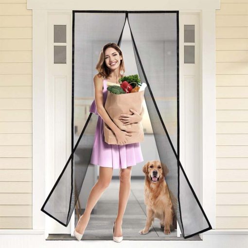 Magic Mesh Door Screen Easy Installation Hands Free Entry Keeps Insects Out Durable Design Convenient Daily Use - Image 2