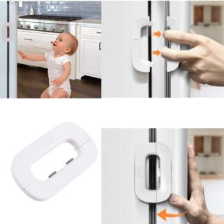 Child Safety Refrigerator Lock – Self Adhesive Fridge And Freezer Door Lock With Double Safety Button