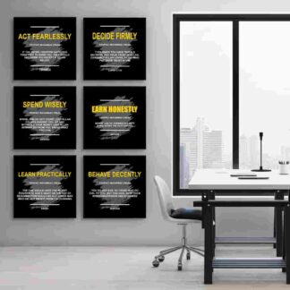 SET OF 6 PRINCIPLES OF PROPHET MUHAMMAD PBUH sticky phototiles frame