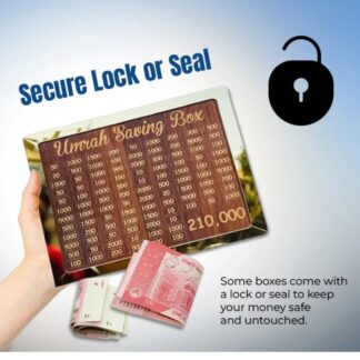 Premium Wooden Umrah Saving Box – 210,000 Savings Goal Challenge Tracker