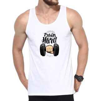 Mens Tank Top Gym Fitness Bodybuilding Workout Sleeveless Shirt [White] | Crossfit Clothing Male Casual Stringer Singlet Vest Undershirt