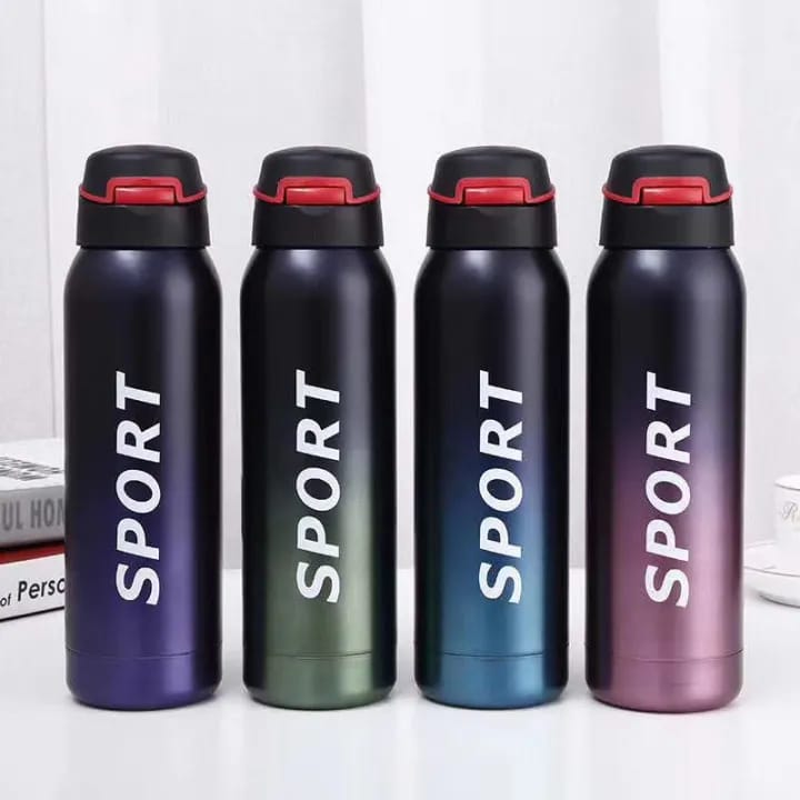 Stainless Steel Double Wall Vacuum Flask | 500 ml Sports Water Bottle | With Straw | Insulated - Image 5