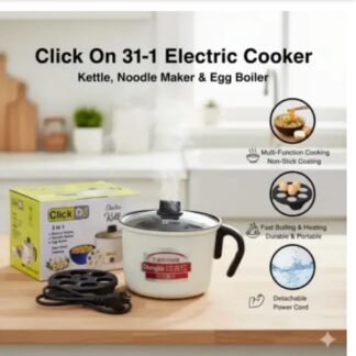 Click On 3-in-1 Multi-Functional Electric Kettle – Noodle Maker, Egg Boiler & Hot Pot with Non-Stick Coating