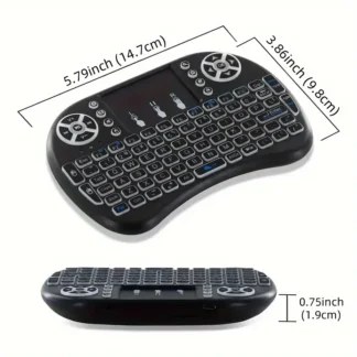 i8 2.4G Mini wireless keyboard with touchpad | 7-color Backlight ,plug and play | Super cool design | Perfect for Android TV Box, Smart TV, Projector, PS3