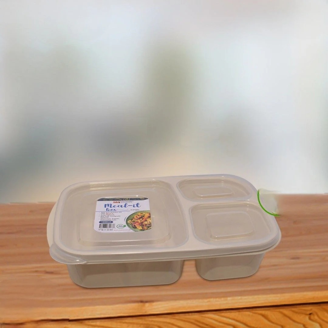 Meal-It 3-Compartment Lunch Box (1000 ml Large) – Leak-Resistant Meal Prep Container for Neatly Separated Food Items - Image 4