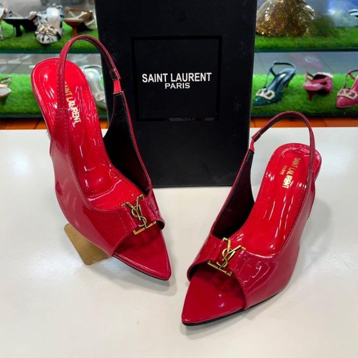Patent Leather Saint Laurent Opyum Slingback Pumps Heels Providing Elegant Style With Sophisticated Look - Image 3