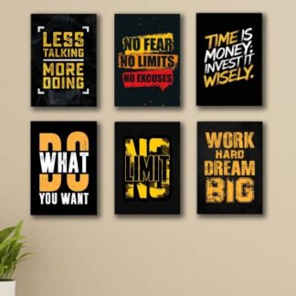 Set of 6 Motivational Wall Art Wooden Phototile Frames for Wall Decor
