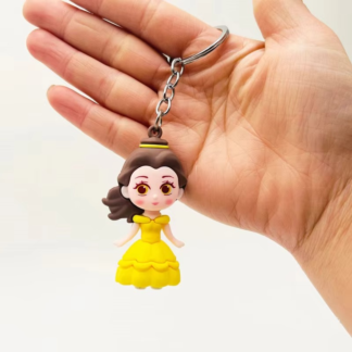 01 PCs Disney Princess Anime Figure Key-Chain – Cute Soft Rubber Bag Accessory | Random Design & Color | Kids Gift - Keychain ( Random Color )