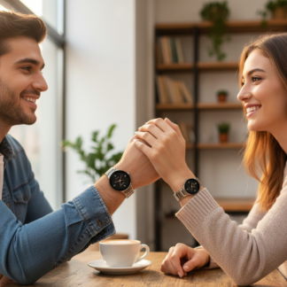 POSITIF Couple Watch – Elegant Matching His & Her Timepieces | Stylish Pair Gift For Lovers, Anniversary & Special Occasions (random colour)