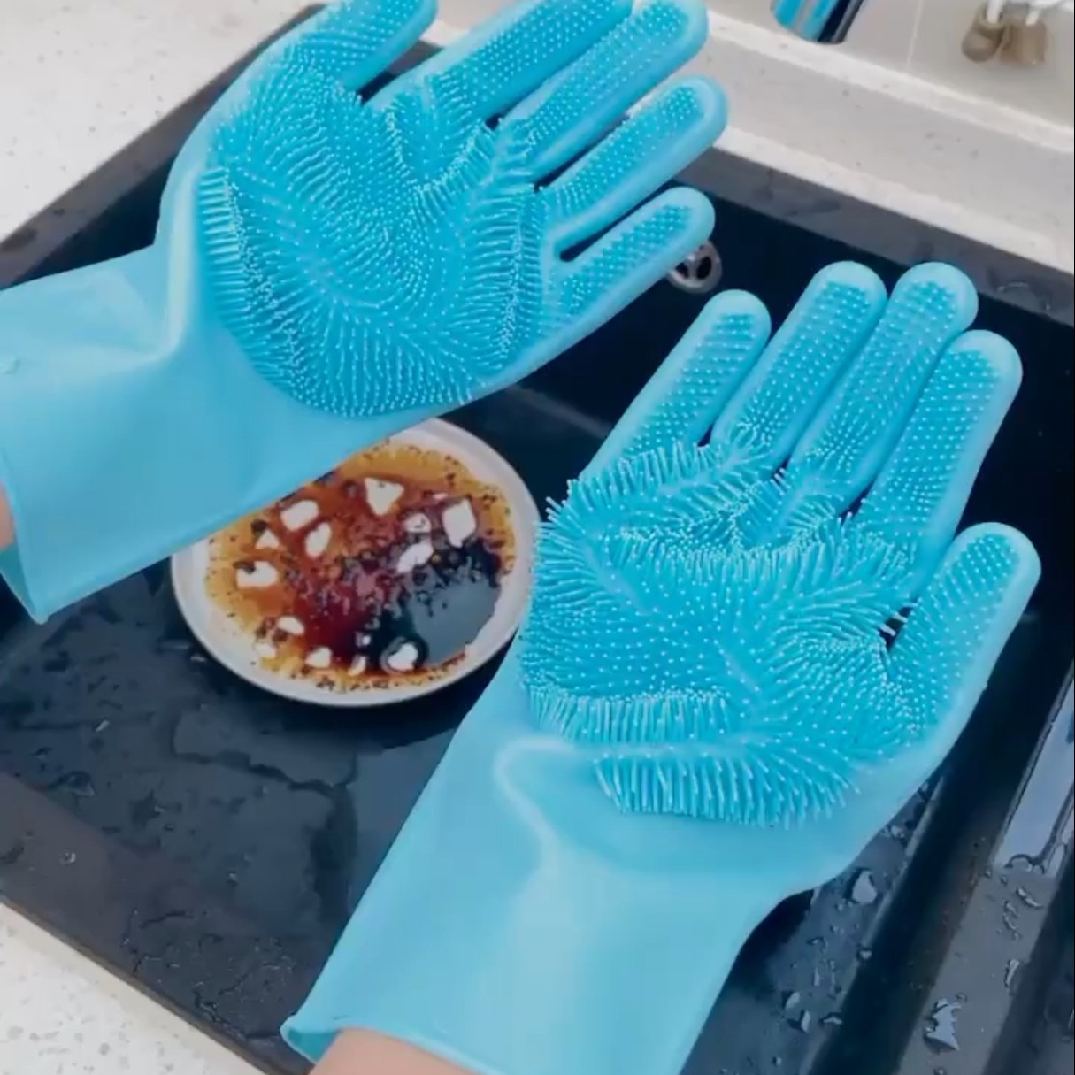 Silicone Dishwashing Gloves Durable Quality Comfortable Grip Reliable Performance Easy Cleaning (Random Color) - Image 2