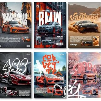 6Pcs Car Frames Photos Tiles With Double Tape Providing Durable Quality Easy Installation