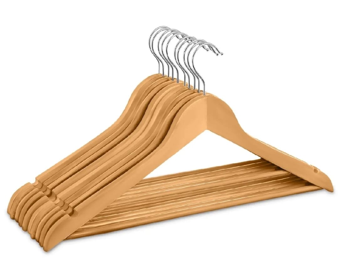1Pc Premium Wooden Clothes Hangers Pack Non Slip Heavy Duty Coat And Suit Hangers With 360 Rotating Hook - Image 4