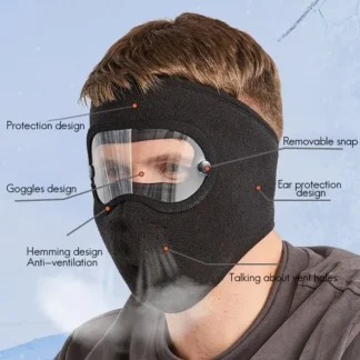 Windproof Anti Dust Full Face Masks Cycling Ski Breathable Masks Eye HD Anti Fog Goggles Hood Cover Winter Warm Hat Caps