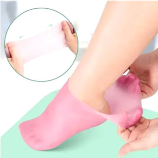 Silicon Moisturizing Gel Socks – Silicone Socks Waterproof Anti-Cracking Foot Care Treatment for Dry, Dead Skin, and Cracked Heels – Soft Spa Pedicure Protector 65g