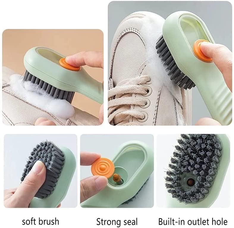 Multifunctional Shoe Brush with Liquid Box, Household Soft Fur Liquid Cleaning Shoe Brush, Long Handle Shoe Brush Press Type Automatic Liquid Shoe Brush - Image 4