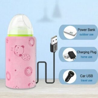 Portable USB Baby Bottle Warmer – Universal Insulated Milk Heater Sleeve for Travel and Home Use (Without Feeder)